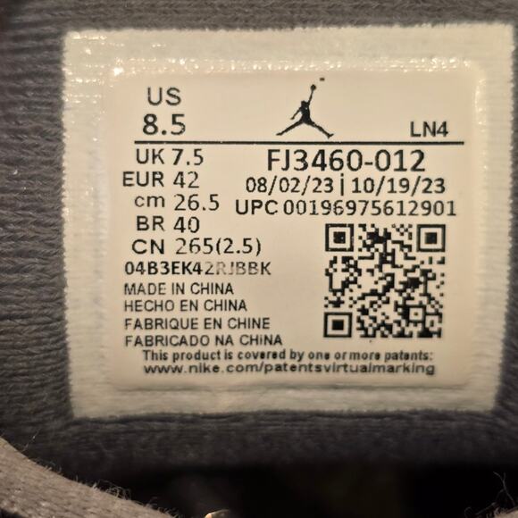 Jordan 14 Retro Flint Grey / Stealth / White Black Toe Last Shot FJ3460 012 - Picture 8 of 9